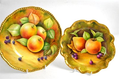 Lot 42 - A Coalport fruit painted plate by J Mottram, and another by B Ingham (2)