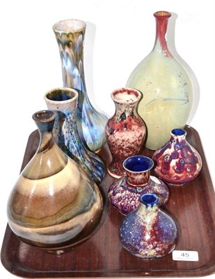 Lot 45 - Six Cobridge Stoneware vases and two studio pottery vases (8)