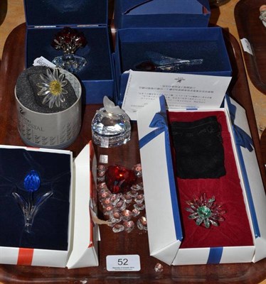Lot 52 - Swarovski crystal Magic of Crystal Vase of Roses, flower stems etc (some boxed)