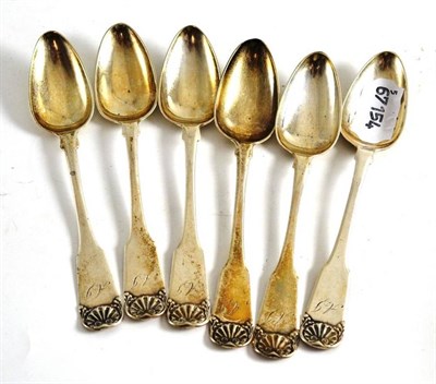 Lot 66 - Set of six Scottish silver teaspoons