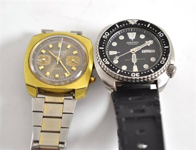 Lot 68 - A Seiko wristwatch and a chronograph wristwatch signed Giqandet