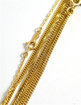 Lot 73 - Four assorted 9ct gold and other chains