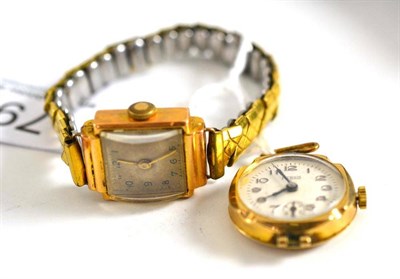 Lot 79 - Two lady's wristwatches, cased stamped '18K' and '375'