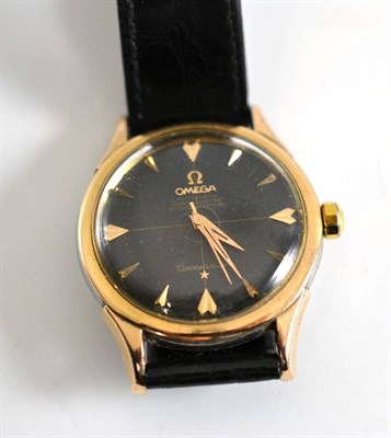 Lot 81 - A gold plated and steel Omega Constellation wristwatch