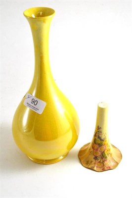 Lot 90 - Moorcroft baluster vase and a Worcester trumpet vase