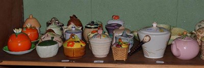 Lot 98 - Shelf of preserve jars and decorative ceramics