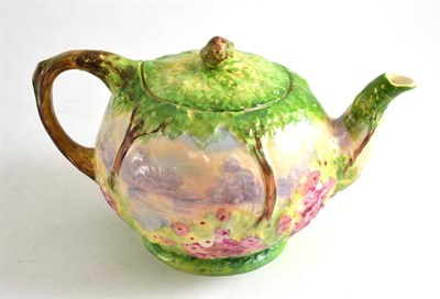 Lot 105 - Royal Winton 'Lakeland' pottery teapot and cover