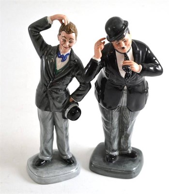 Lot 110 - Two Royal Doulton figures, Oliver Hardy HN2775 and Stan Laurel HN2274, both 3396/9500, each...