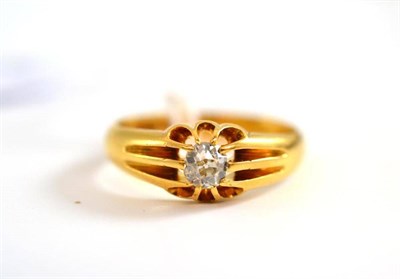 Lot 134 - An 18ct gold diamond solitaire ring, Chester, 1914 (?), estimated diamond weight 0.50 carat...