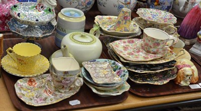 Lot 153 - Assorted Royal Winton decorative chintz pattern tea wares including dishes, stands, pottery dog...