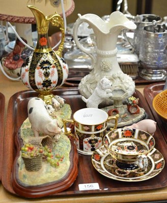 Lot 156 - A tray including a Royal Crown Derby cup and saucer, a Royal Crown Derby ewer, a Royal Crown...