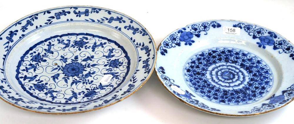 Lot 158 - Two Dutch Delft chargers