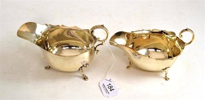 Lot 184 - Two silver sauce boats