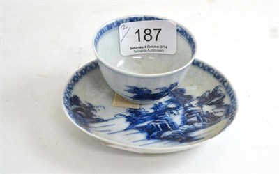 Lot 187 - A Chinese blue and white porcelain teabowl and saucer (Nanking Cargo sale)