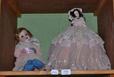 Lot 195 - Armand Marseille bisque doll and a china half doll