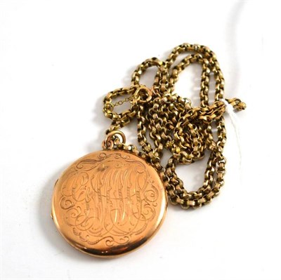 Lot 232 - A round locket on chain