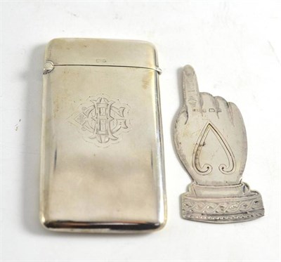 Lot 246 - Silver bookmark and silver card case