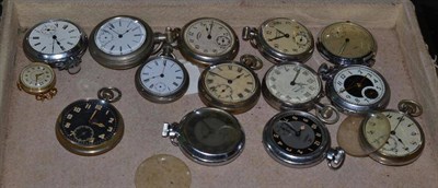 Lot 301 - A quantity of pocket and wristwatches, makers include Bulova, Waltham, Ingersoll, etc