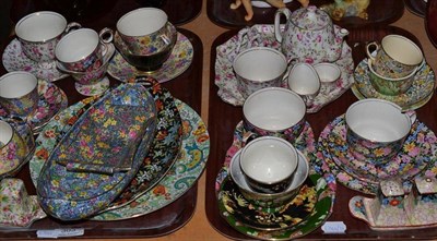 Lot 303 - Assorted Royal Winton decorative chintz pattern teas wares, dishes, tv cup, condiments etc (two...