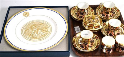 Lot 313 - Set of six Royal Crown Derby Imari coffee cans and saucers and a sugar bowl together with a...