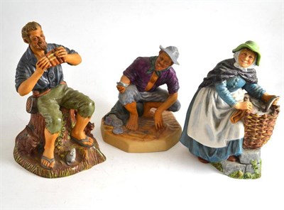 Lot 335 - Three Royal Doulton matt glazed figures