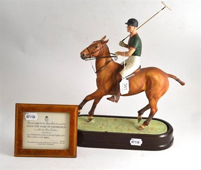 Lot 341 - A Royal Worcester model of HRH The Duke of Edinburgh, with certificate, limited edition 690/750