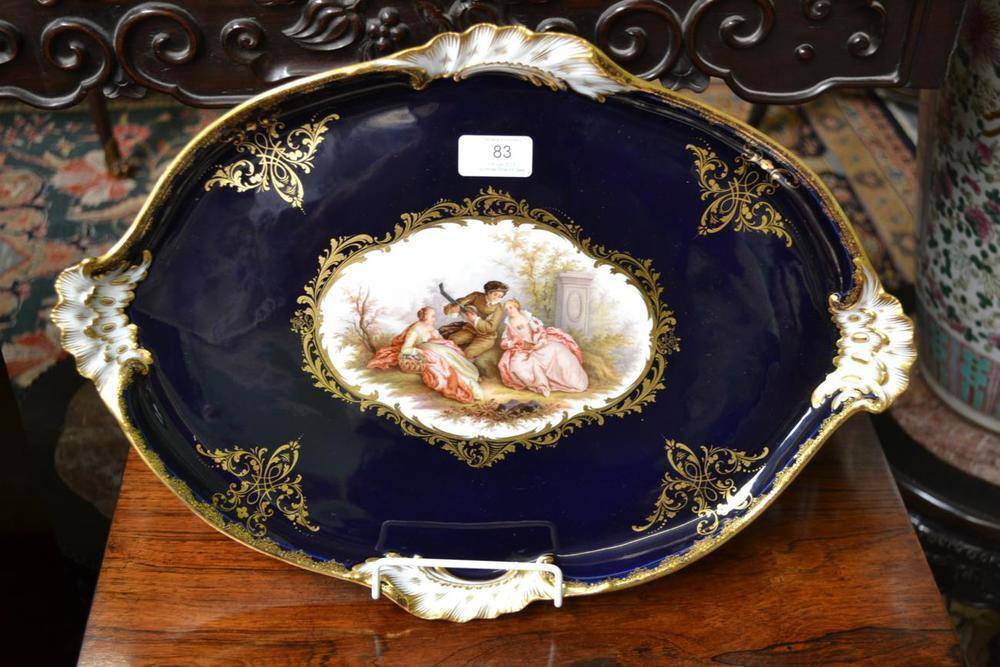 Lot 83 - A Meissen Porcelain Cabinet Tray, late 19th/20th century, of shaped oval form with shell...