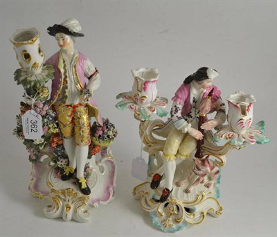 Lot 362 - Two Continental figural candlesticks