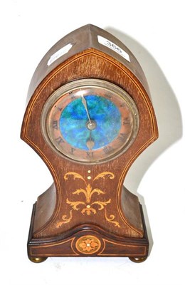 Lot 366 - An Edwardian mantel clock with enamel dial