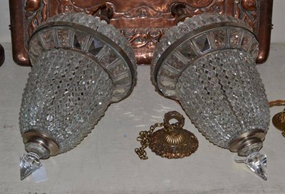 Lot 396 - A pair of basket chandelier lights