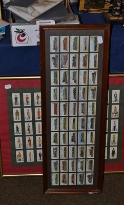 Lot 461 - Cigarette cards Wills Railway Engines and Players Military Uniforms (both mounted and framed)...