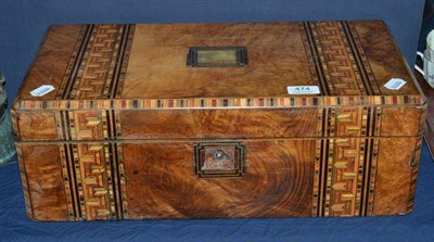 Lot 474 - Victorian burr walnut writing slope