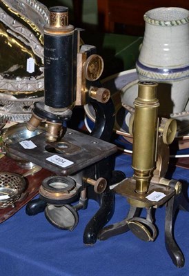 Lot 494 - Henry Crouch of London microscope and another by Watson & Sons of London