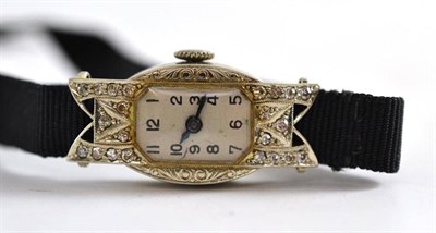 Lot 537 - Lady's cocktail watch with black silk bracelet