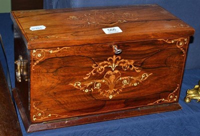 Lot 566 - Inlaid rosewood writing box