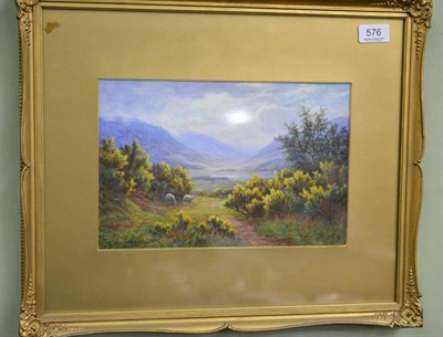 Lot 576 - Everett William Mellor (1878-1965) lakeland landscape, signed, pencil, watercolour and gouache