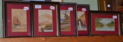 Lot 587 - Five E K Redmore watercolour sketches