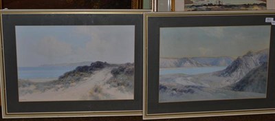 Lot 601 - Frederick John Widgery (1861-1942) ";Lulworth Cove Dorset";, signed, watercolour, together with...