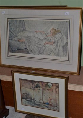 Lot 633 - Two limited edition William Russell Flint print of ladies reclining and two others, all framed (4)