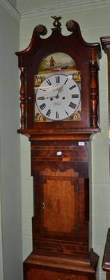 Lot 650 - Oak and mahogany long case clock by Morley of Cropton