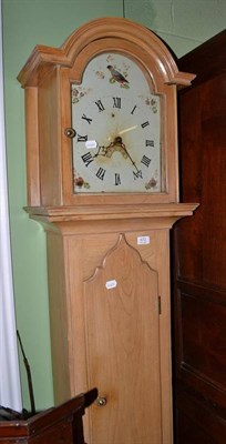 Lot 672 - Pine longcase clock