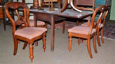 Lot 688 - A set of four Victorian mahogany balloon back dining chairs and a 19th century mahogany drop...