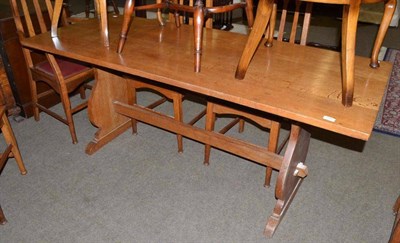 Lot 698 - Oak trestle table