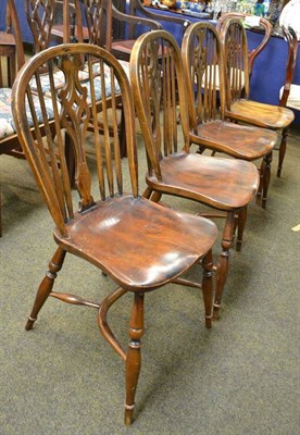 Lot 714 - Set of four reproduction Windsor wheelback chairs