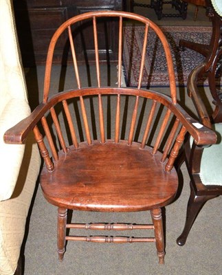 Lot 730 - A primitive stick back Windsor style chair