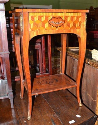 Lot 736 - French style parquetry side table