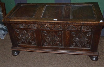 Lot 740 - An 18th century and later oak blanket chest