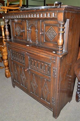 Lot 744 - Carved oak court cupboard