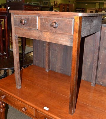 Lot 747 - A 19th century oak and pine side table fitted with two small drawers