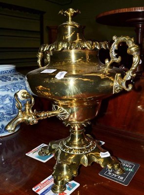 Lot 754 - A Victorian brass samovar